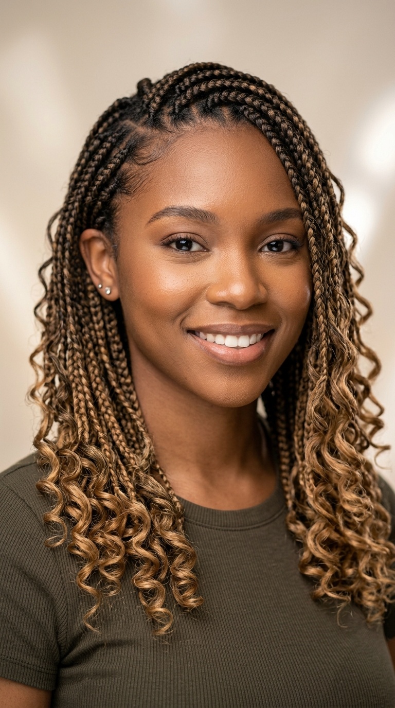 Ombre French Curl Braids