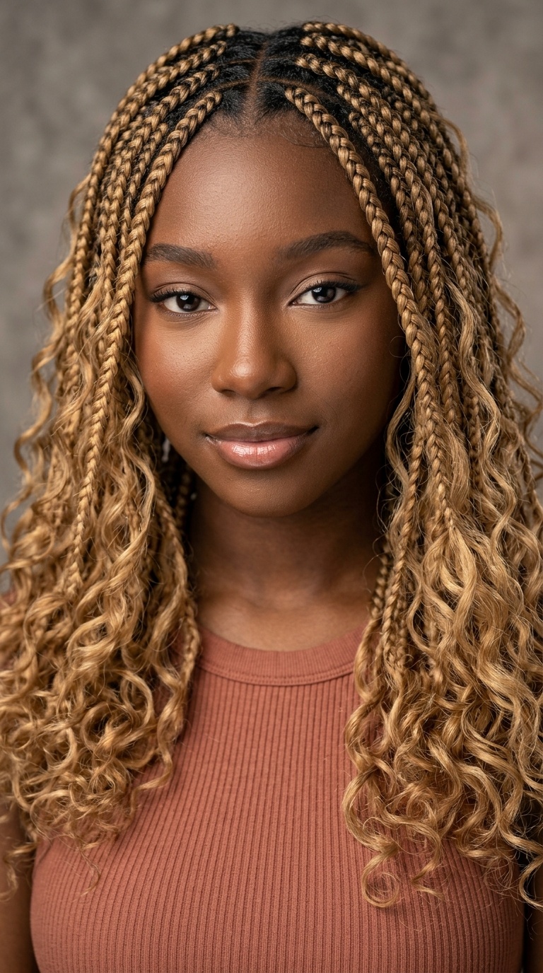 Ombre Honey Blonde Boho Braids