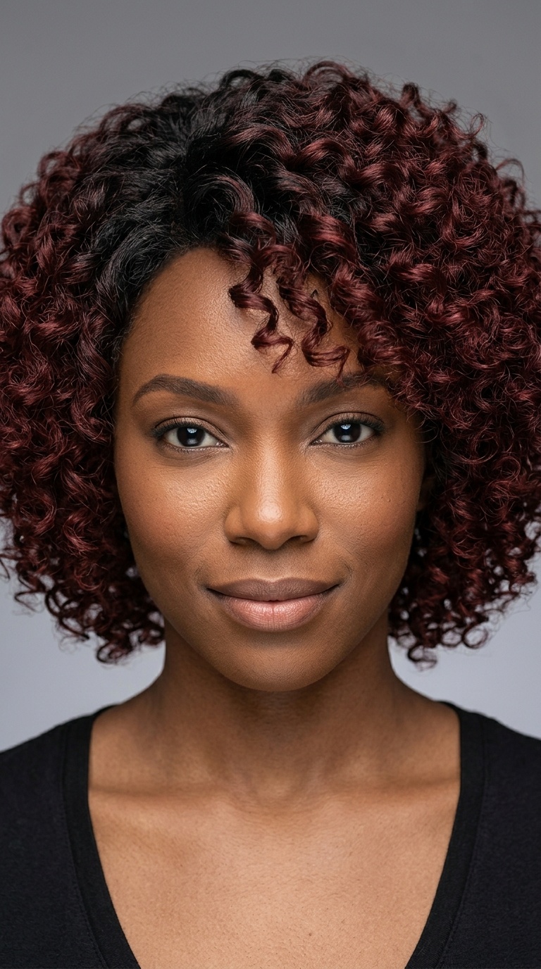 Ombre Maroon Curls