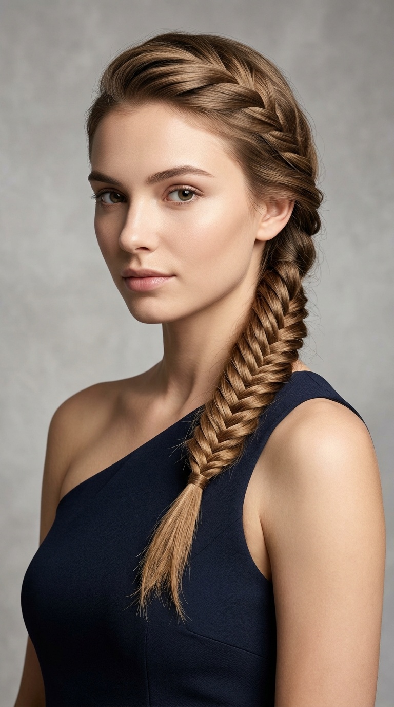 One-Shoulder and the Fishtail Side Braid