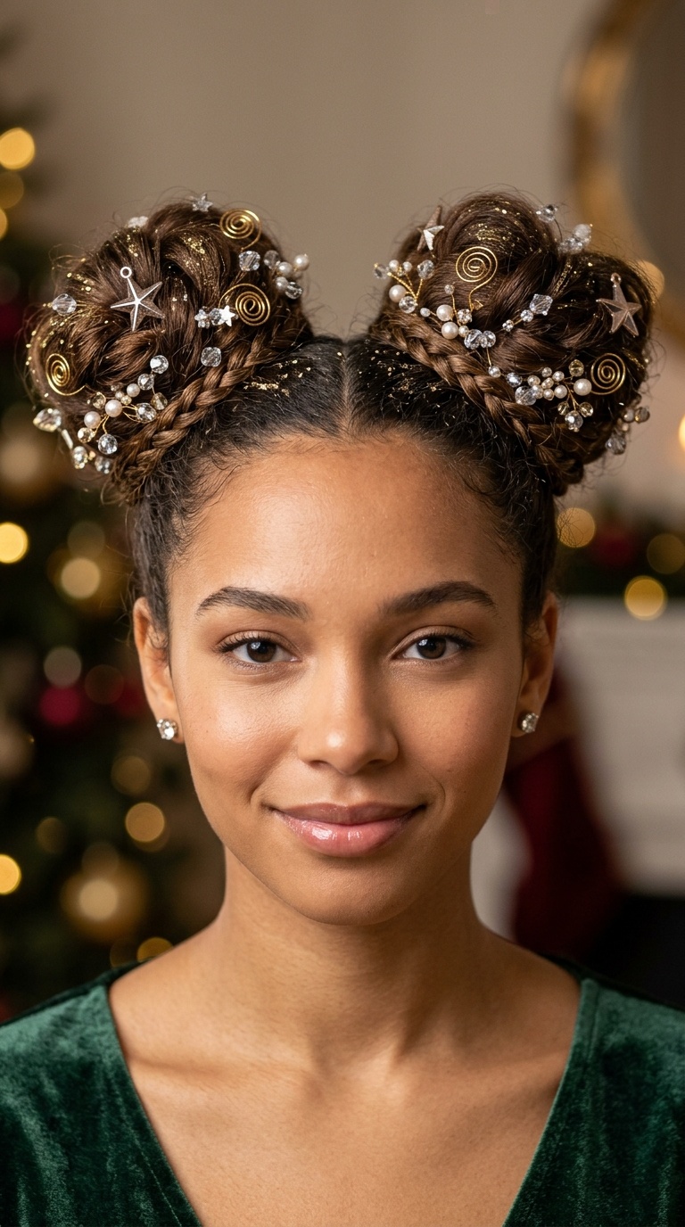 Ornament-Adorned Space Buns