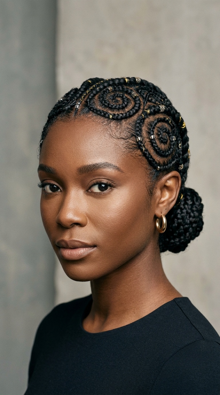 Ornate Cornrow Mandalas