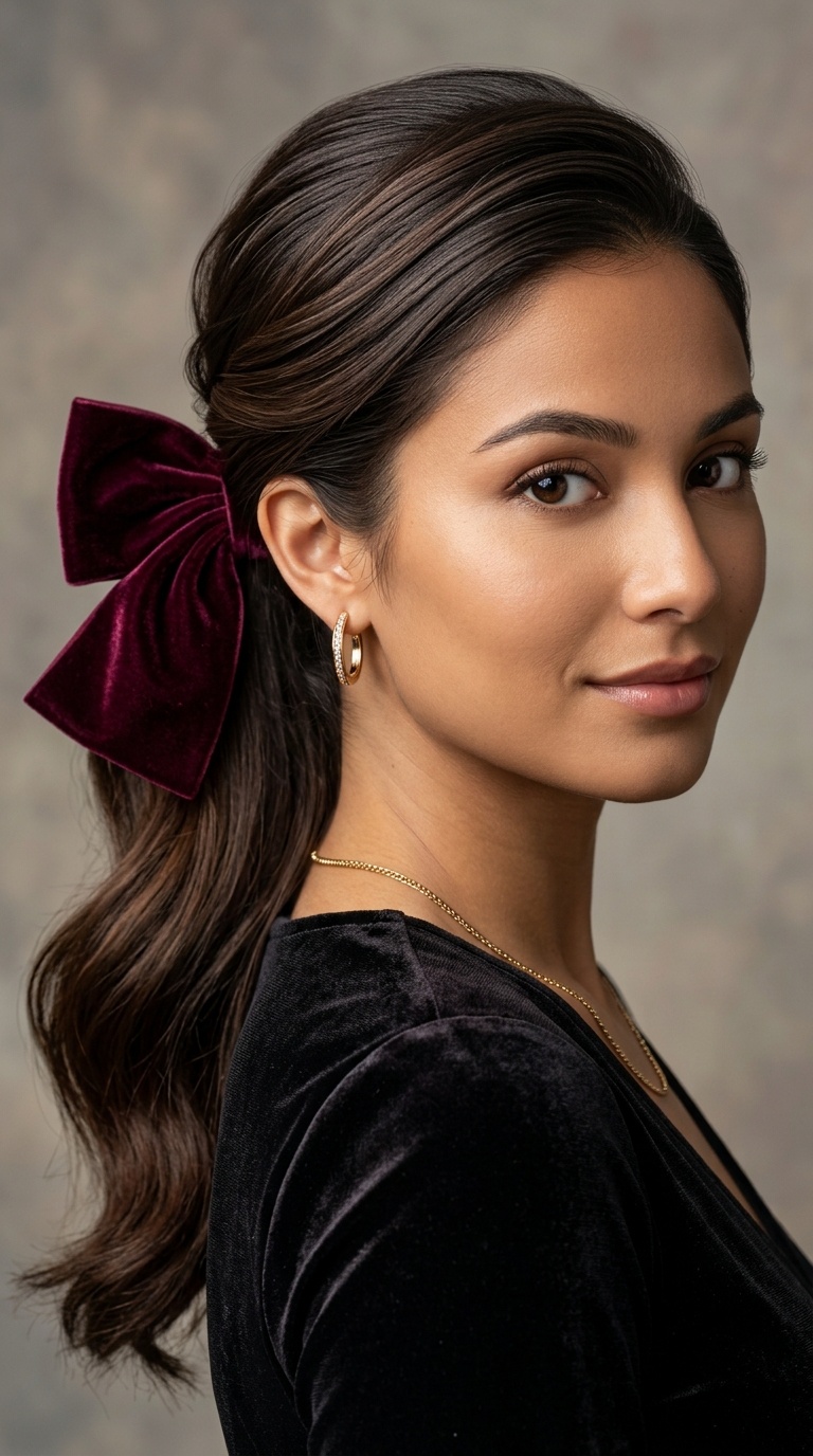 Oversized Velvet Bow Pony