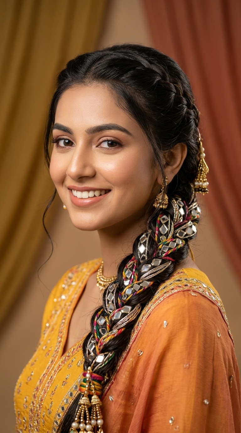 Parandi Braid with Mirror Work