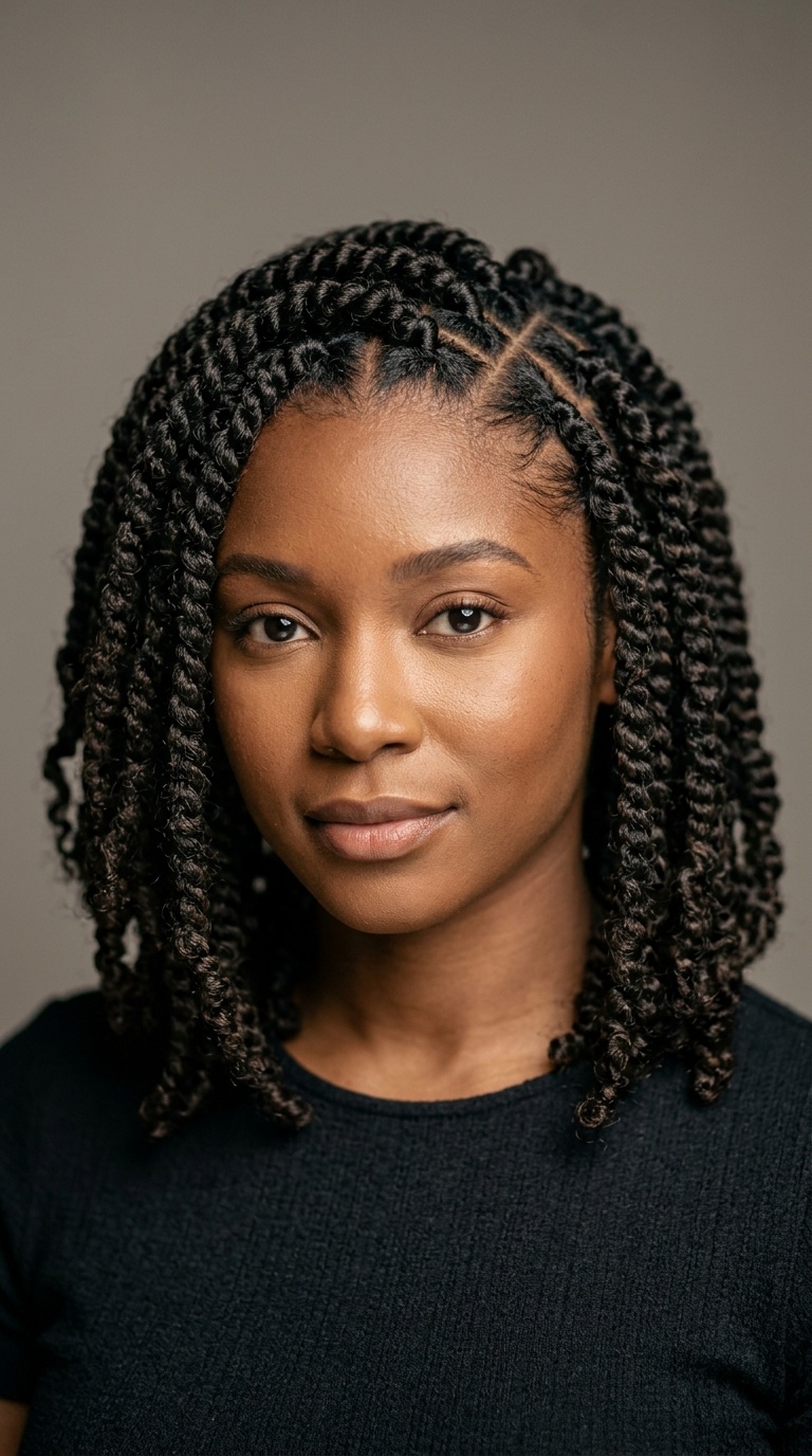 Passion Twists with Diamond Parting