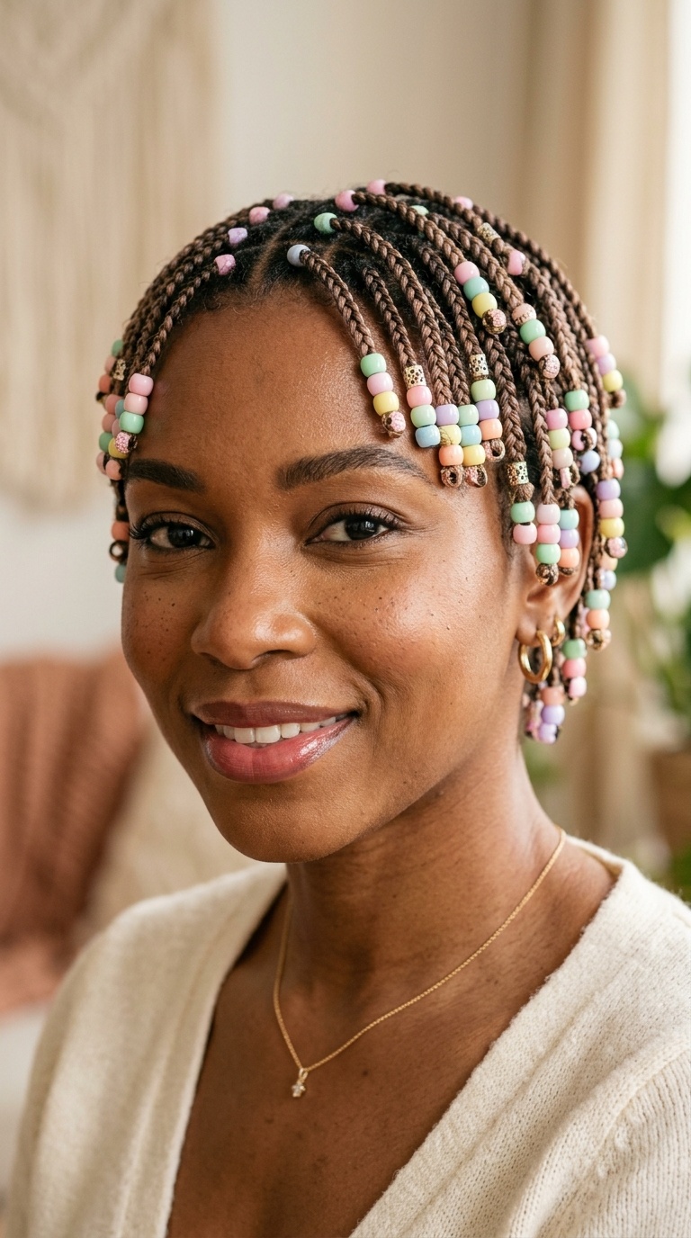 Pastel Beaded Pixie Braids