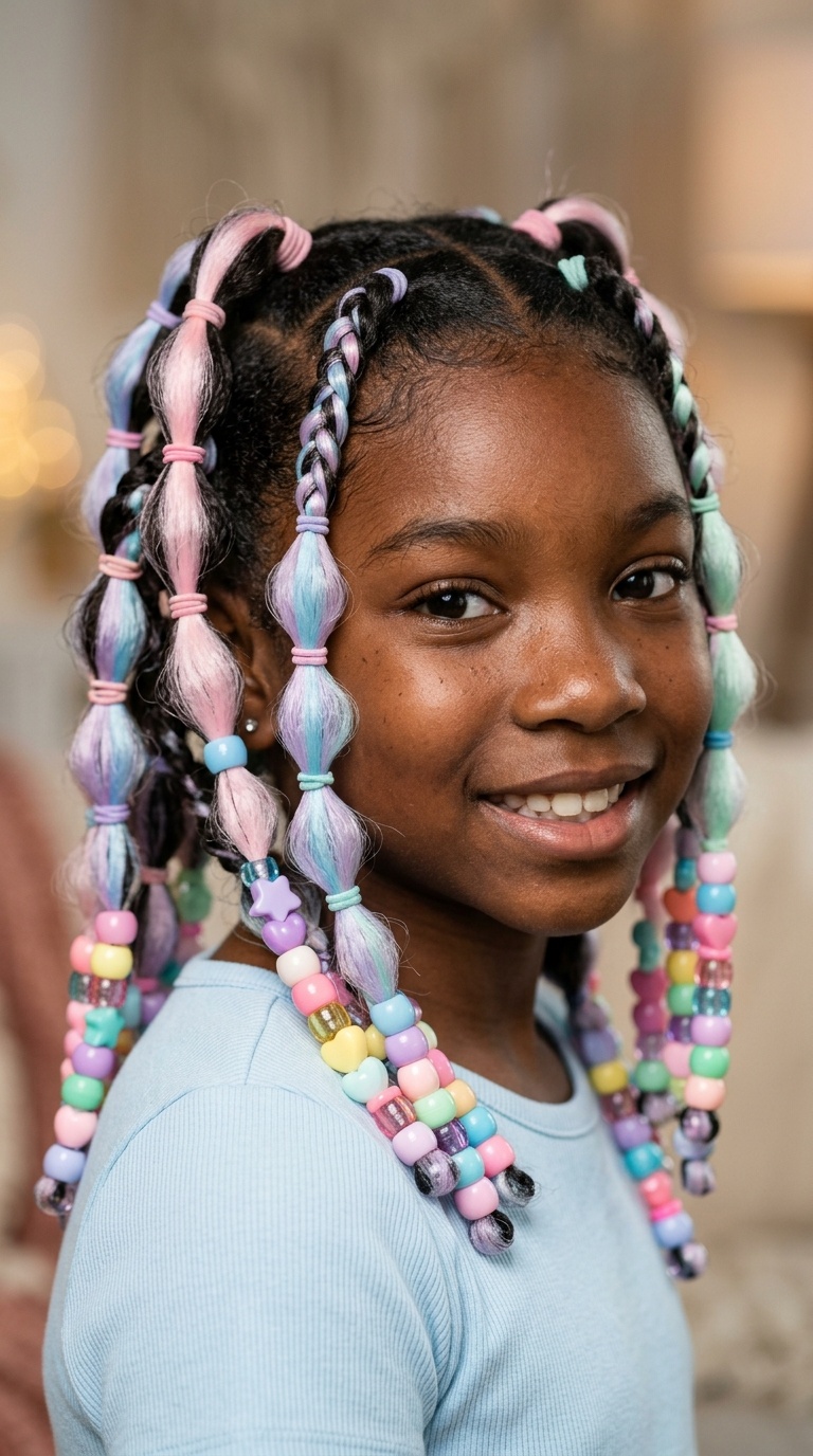 Pastel Bubble Braids