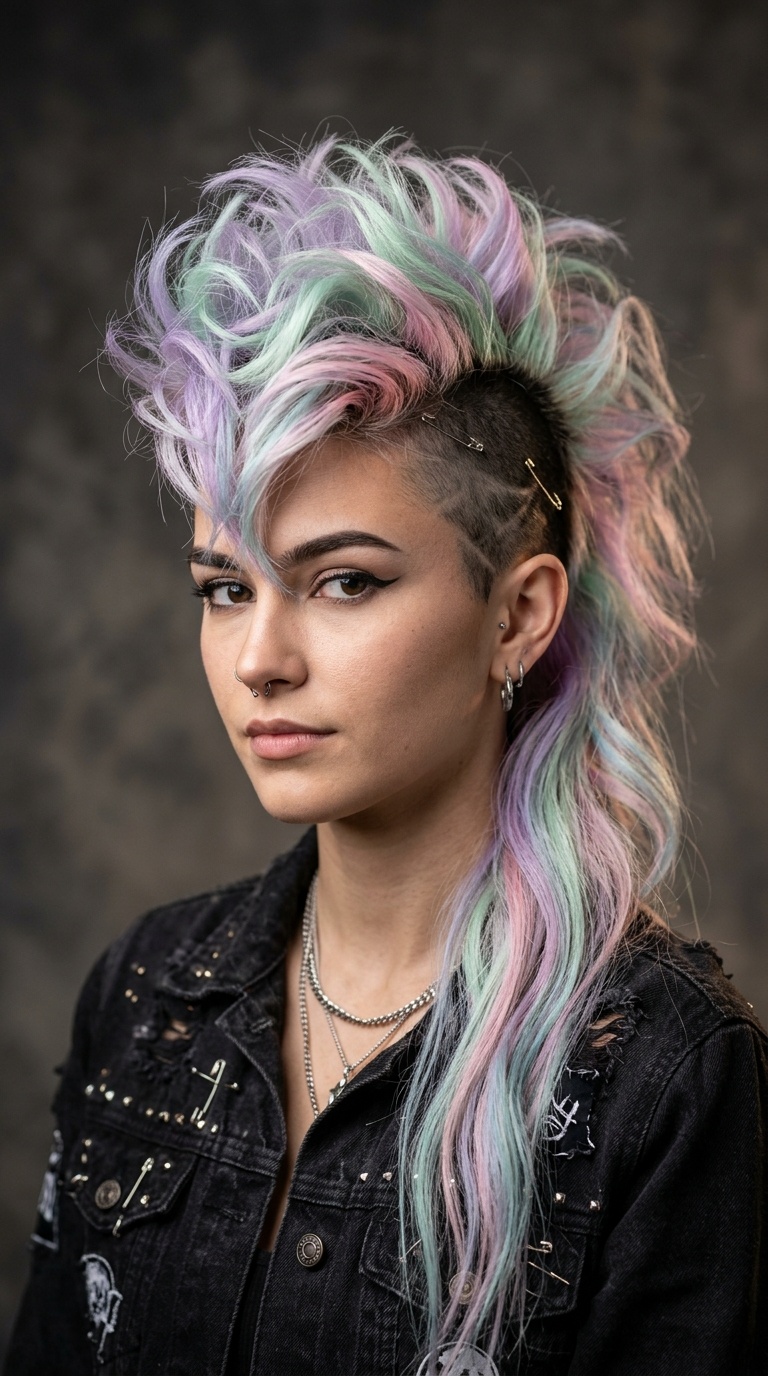 Pastel Goth Long Faux Hawk