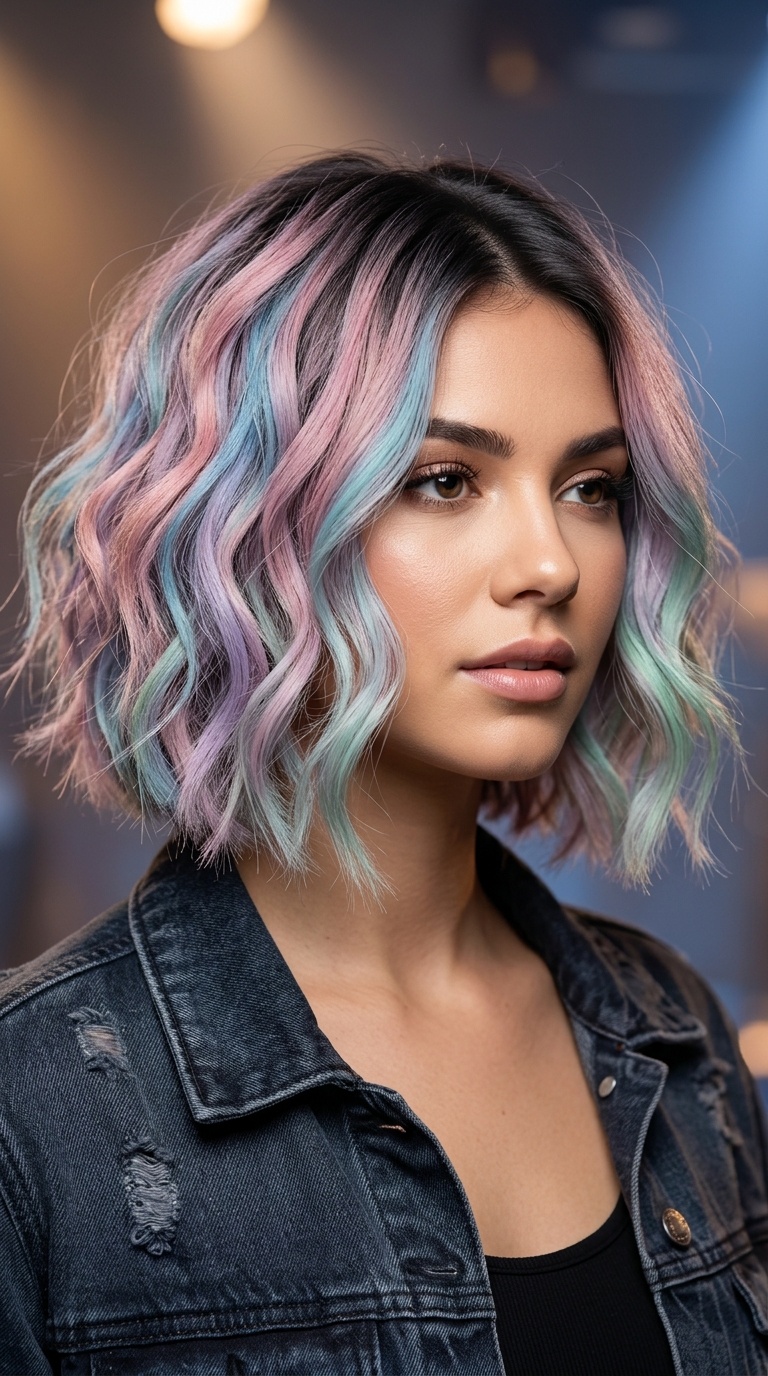 Pastel Hair Chalk Waves