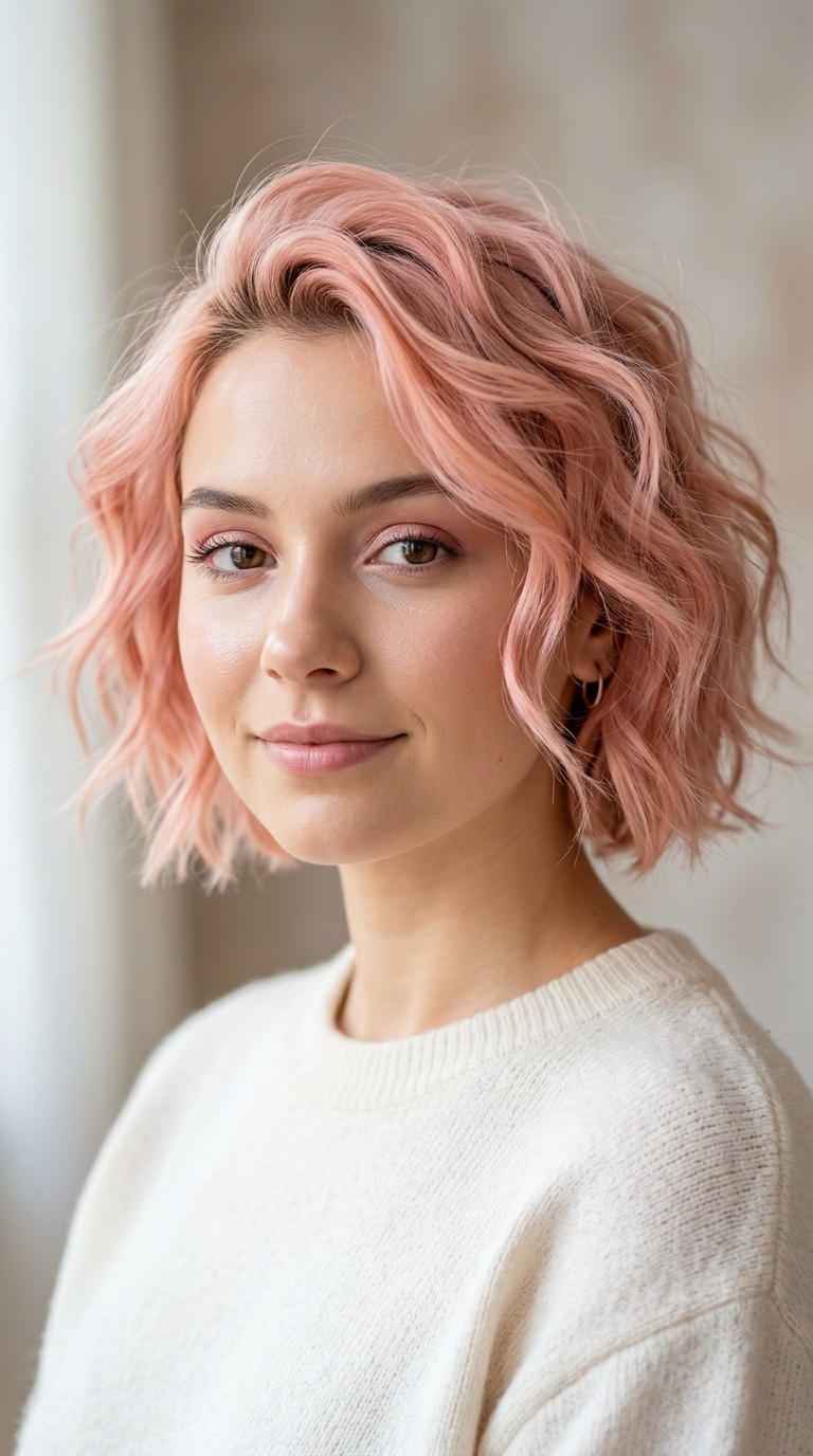 Pastel Pink Beach Waves