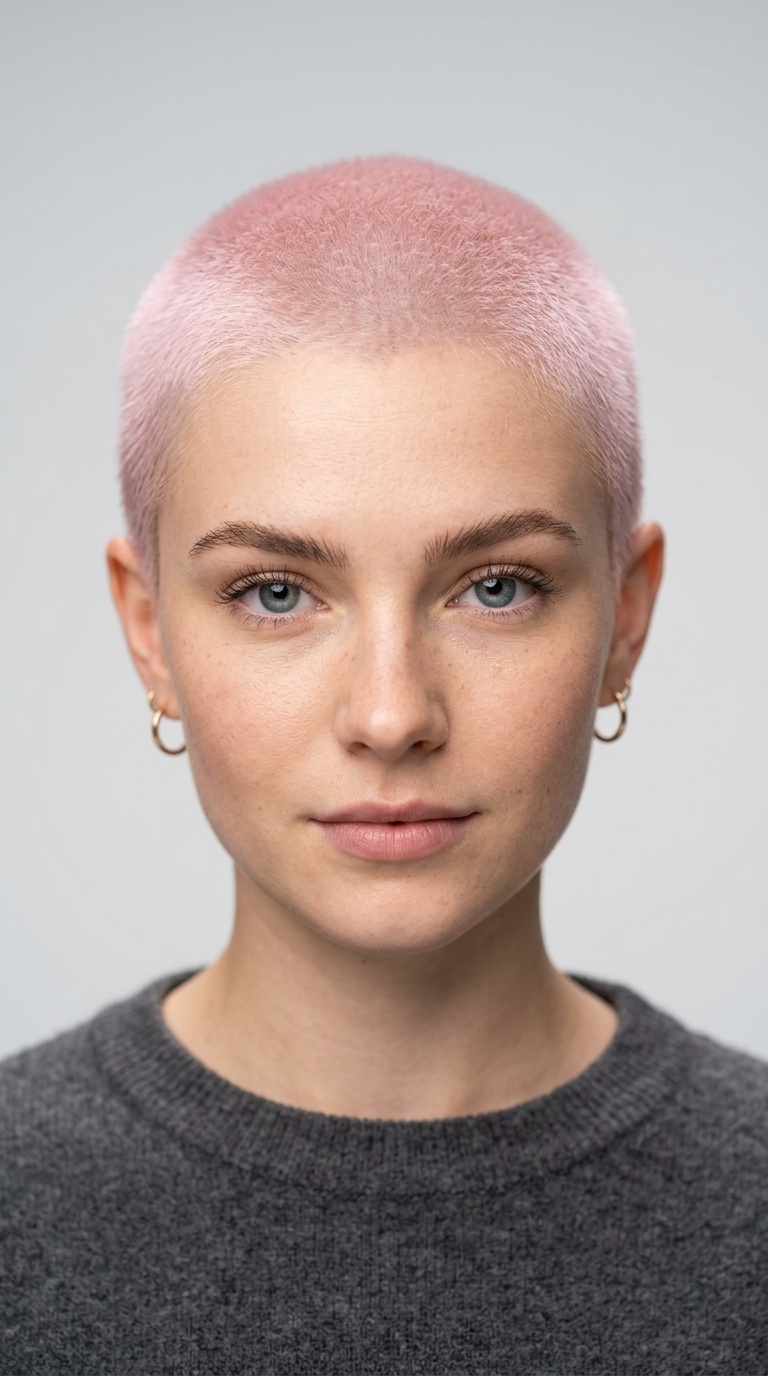 Pastel Pink Buzz Cut