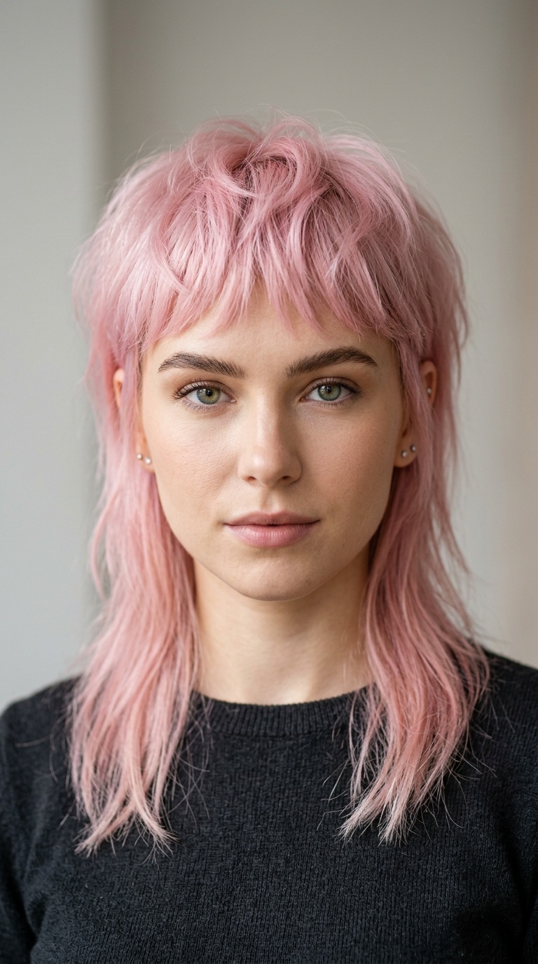 Pastel Pink Mullet