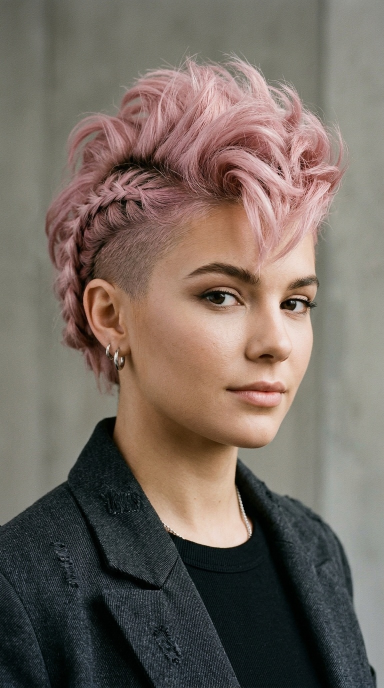 Pastel Pink Undercut Mohawk