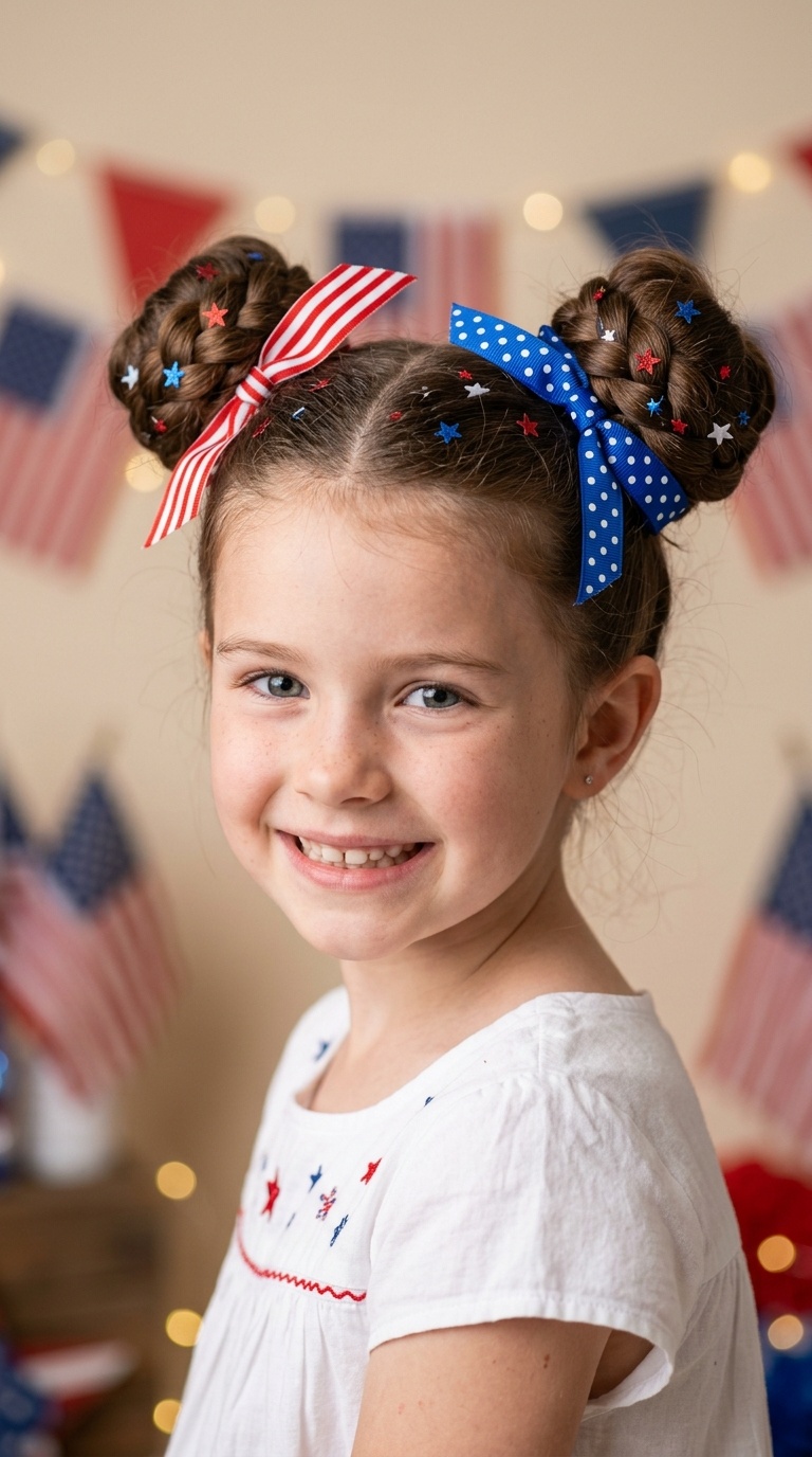 Patriotic Space Buns