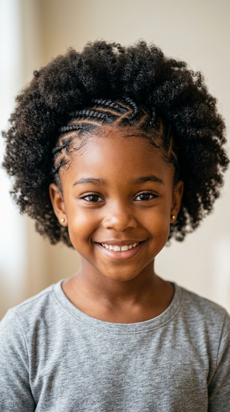 Patterned Parting Afro
