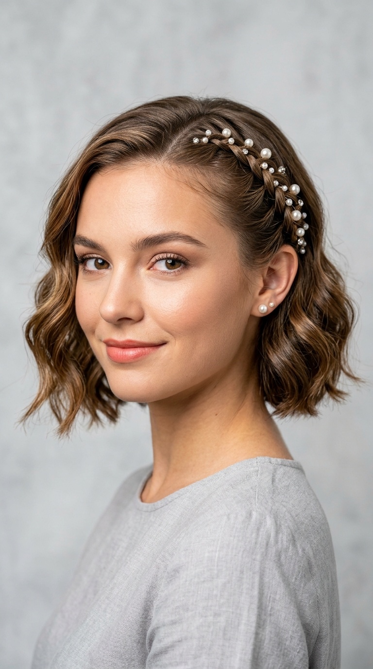 Pearl-Adorned Accent Braid