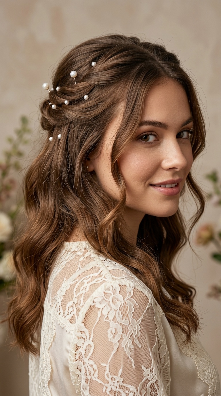 Pearl-Adorned Half-Up