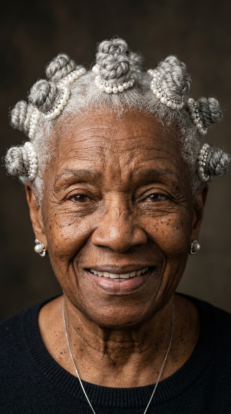 Pearl-Embellished Bantu Knots