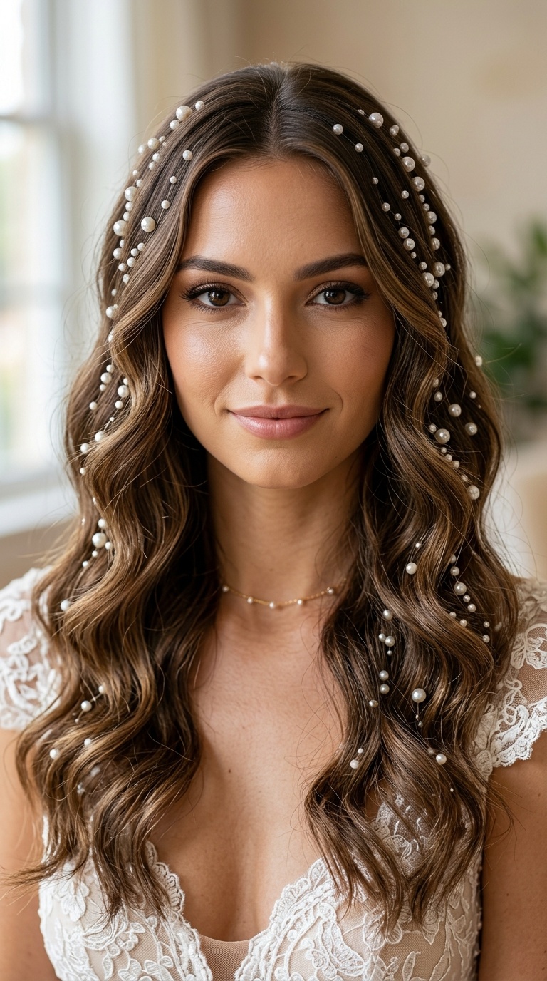 Pearl-Embellished Beach Waves