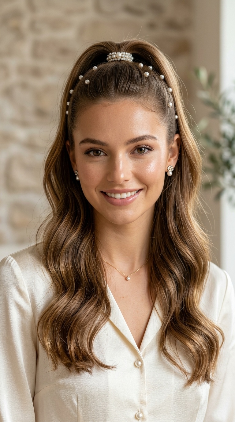 Pearl-Embellished Half-Pony
