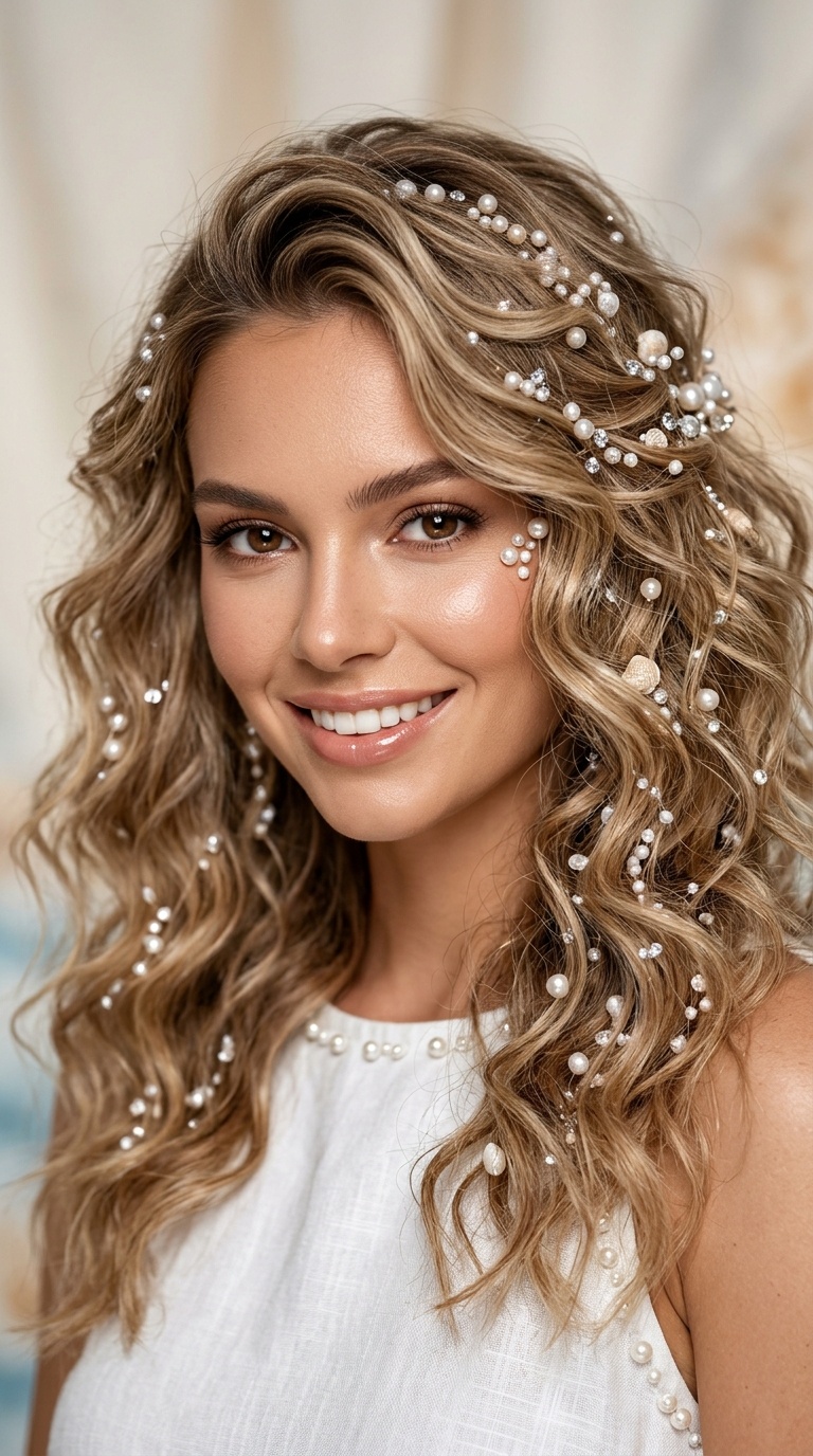 Pearl-Encrusted Beach Waves