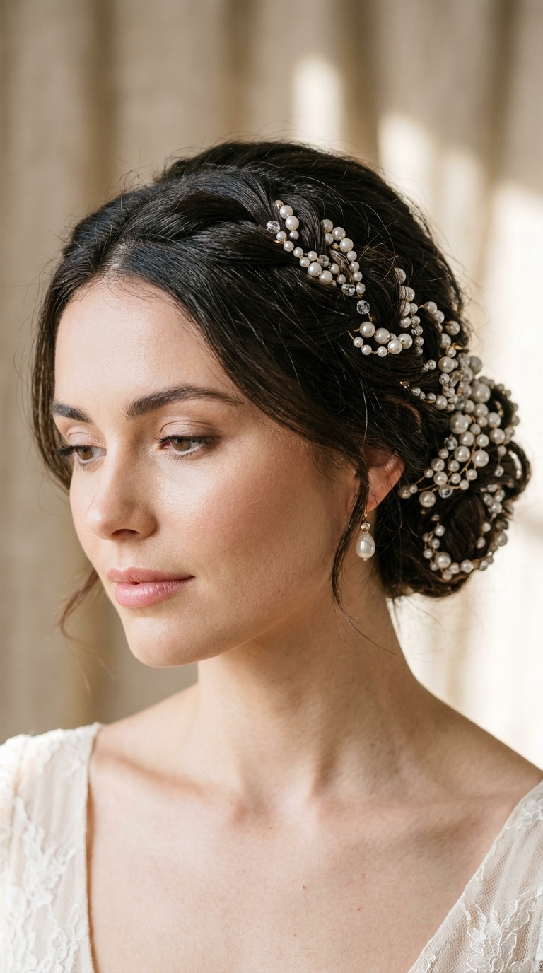 Pearl-Encrusted Chignon