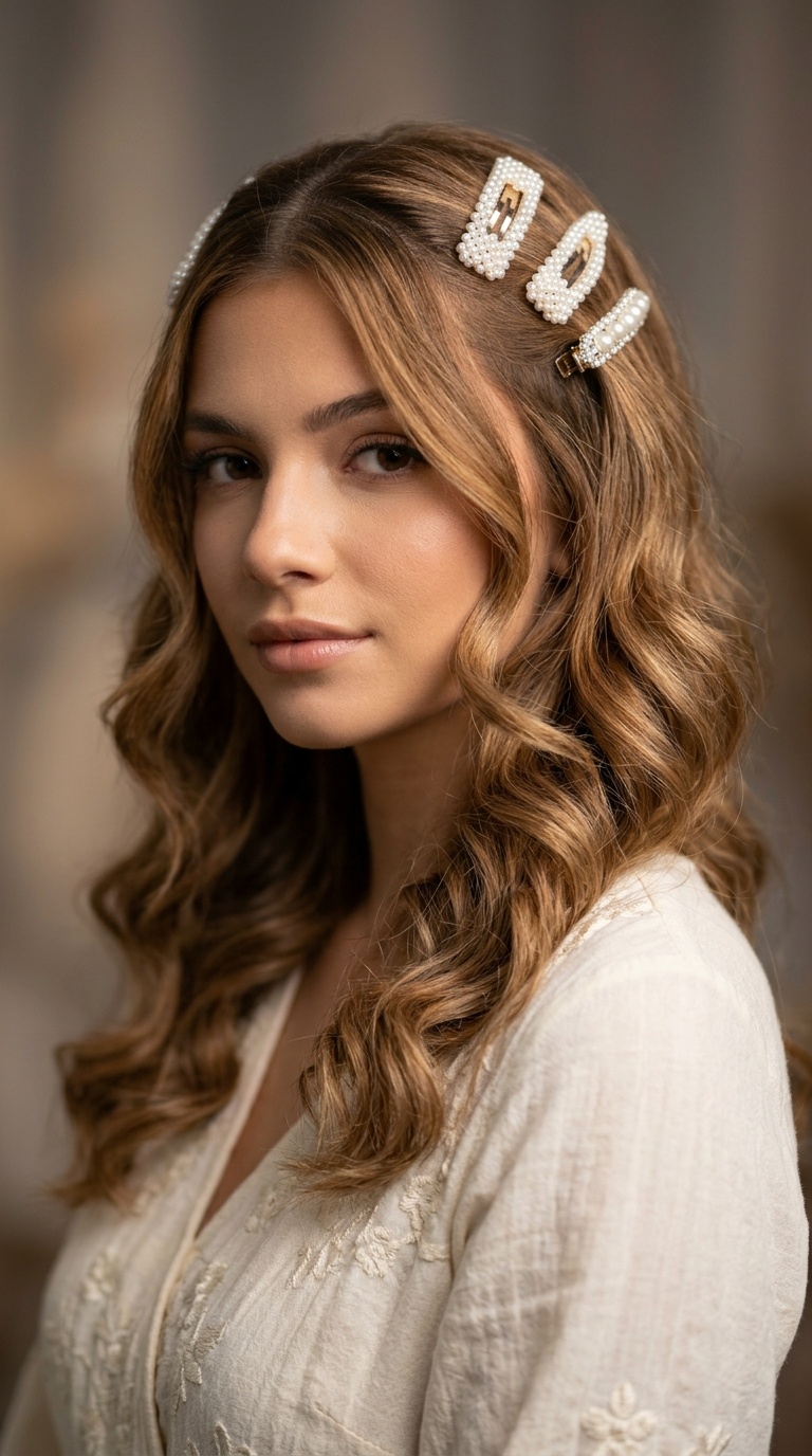 Pearl-Encrusted Clip Look