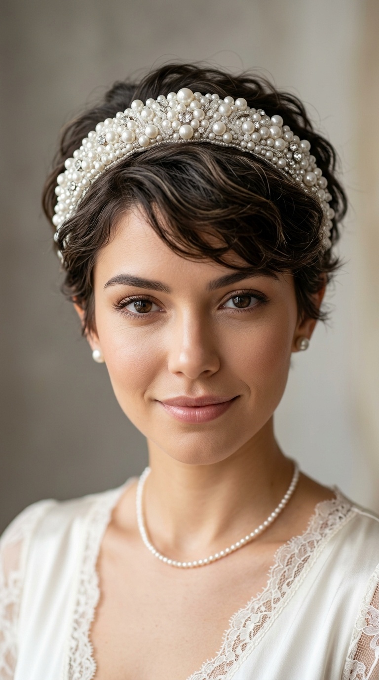Pearl-Encrusted Headband Look
