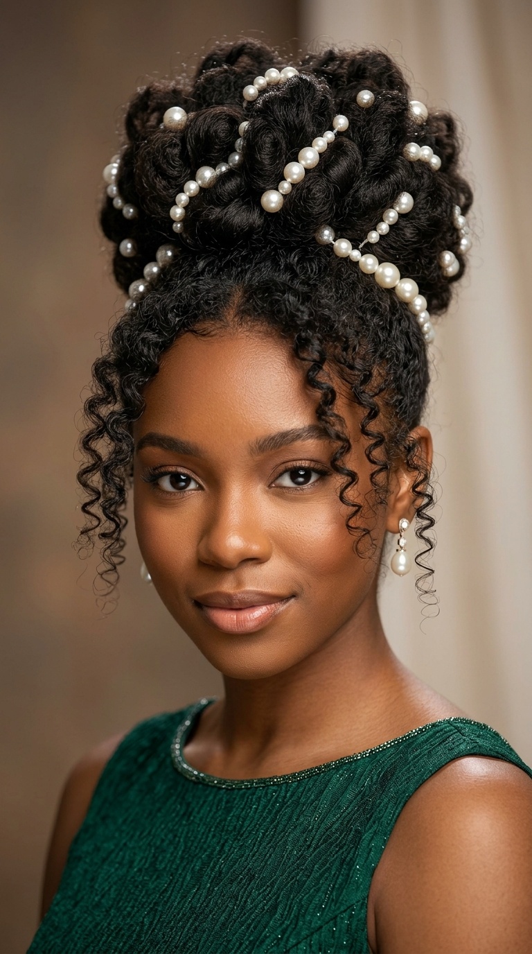 Pearl-Encrusted High Updo