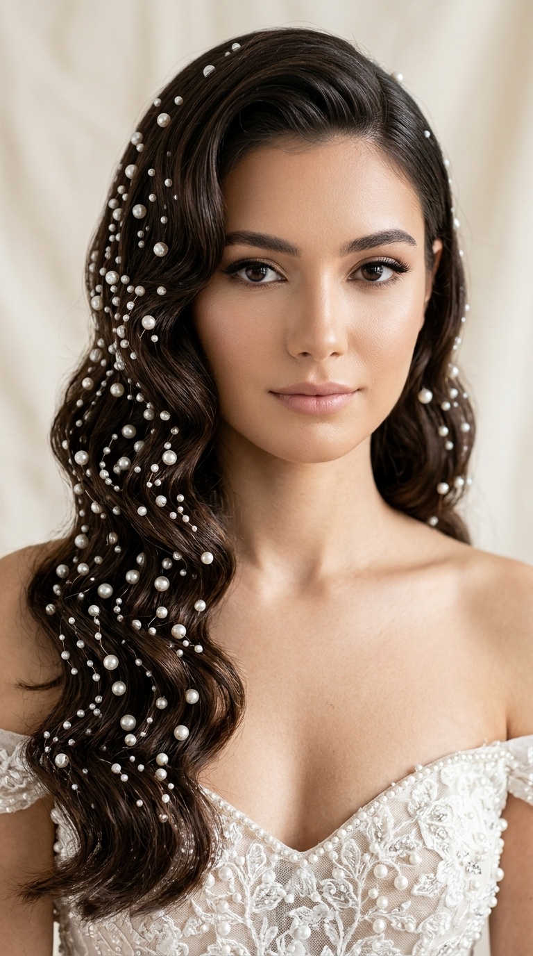 Pearl-Encrusted Hollywood Waves
