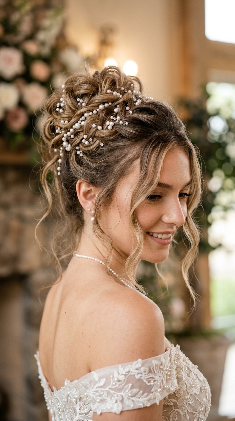 Pearl-Encrusted Messy Bun