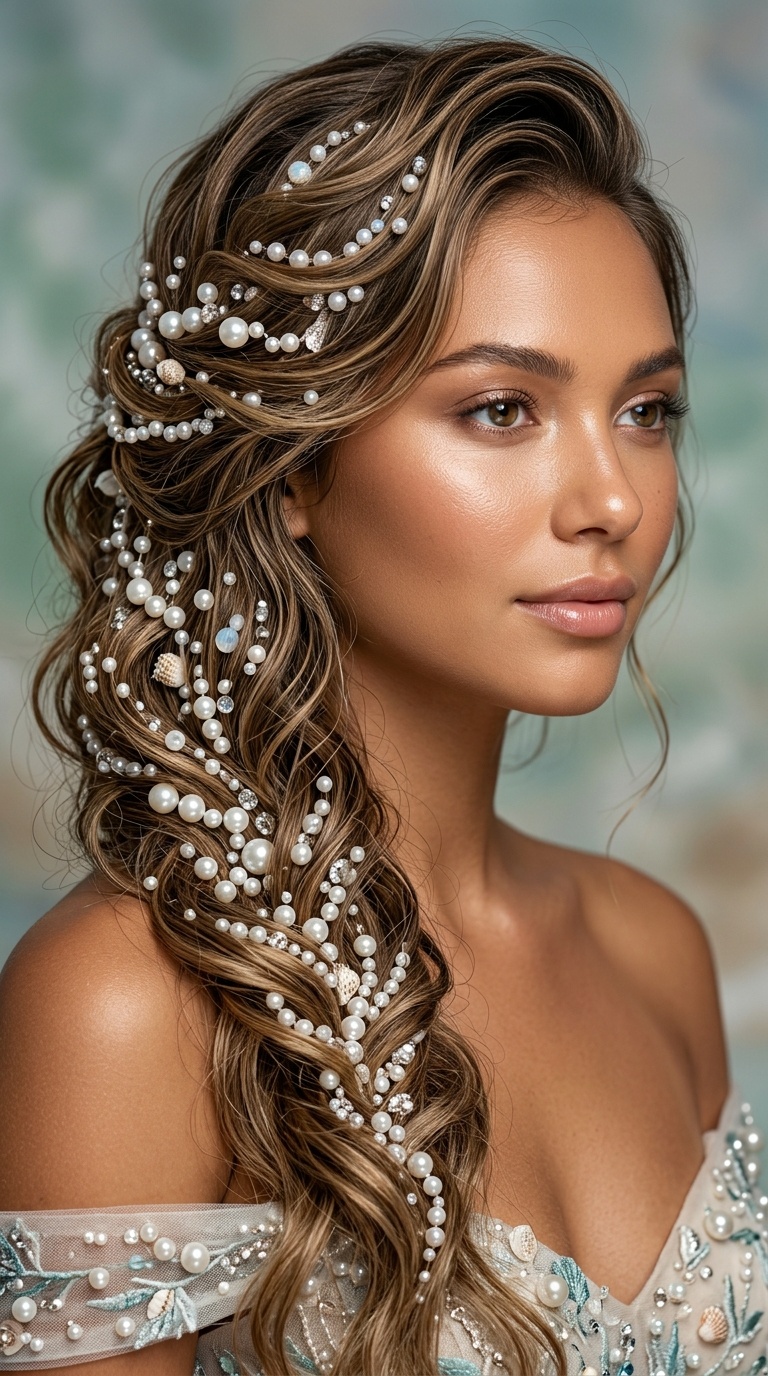 Pearl-Encrusted Ocean Waves