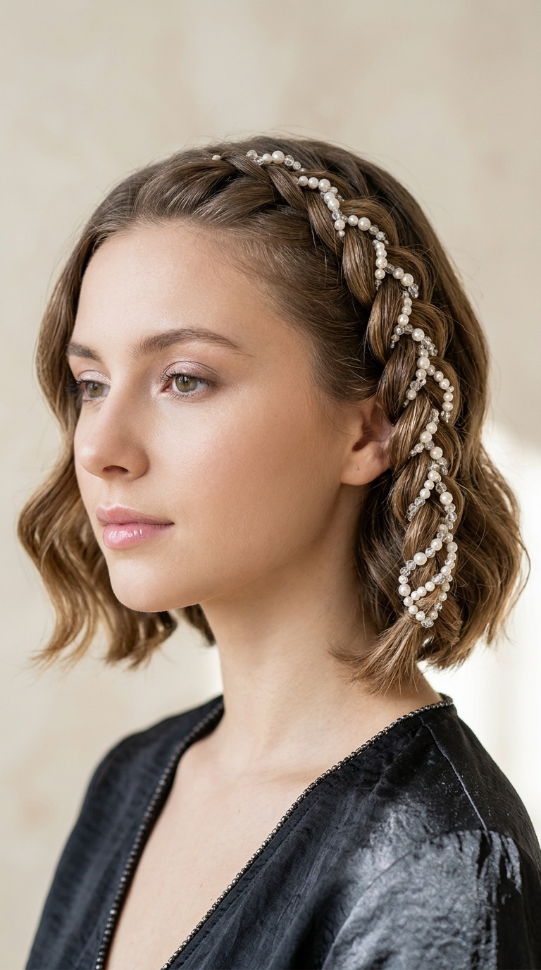 Pearl-Encrusted Side Braid