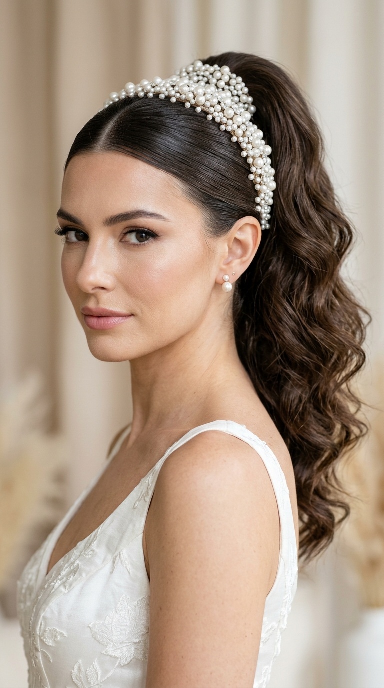 Pearl-Encrusted Sleek Pony