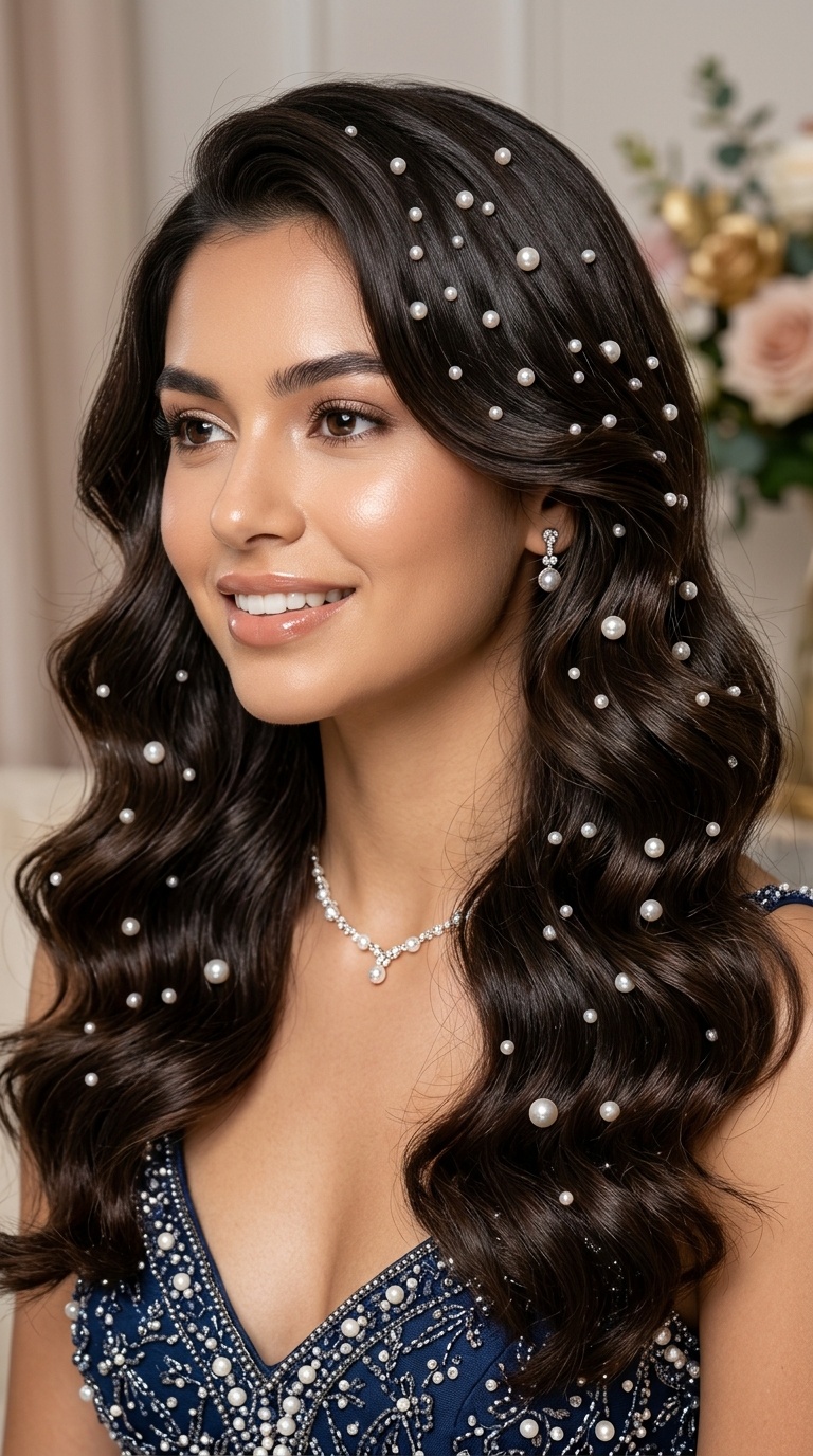 Pearl-Inlaid Romantic Waves