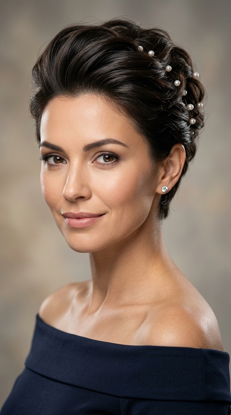 Pearl-Pinned Bouffant