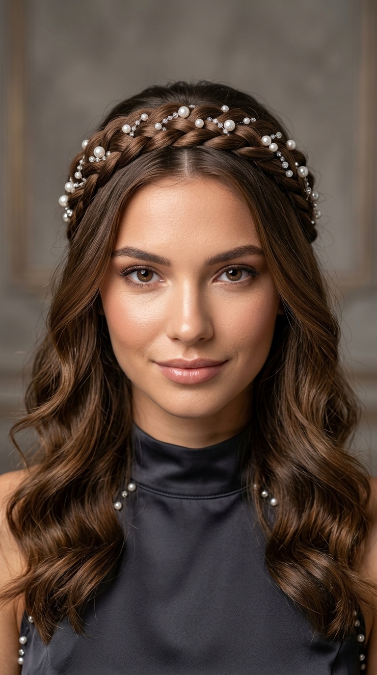 Pearl-Studded Twisted Crown