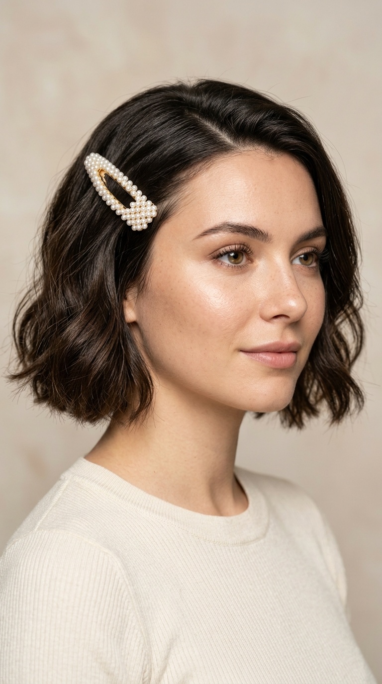 Pearlescent Barrette Accent