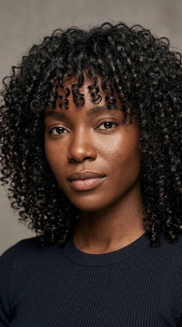 Permed Bangs with Defined Curls