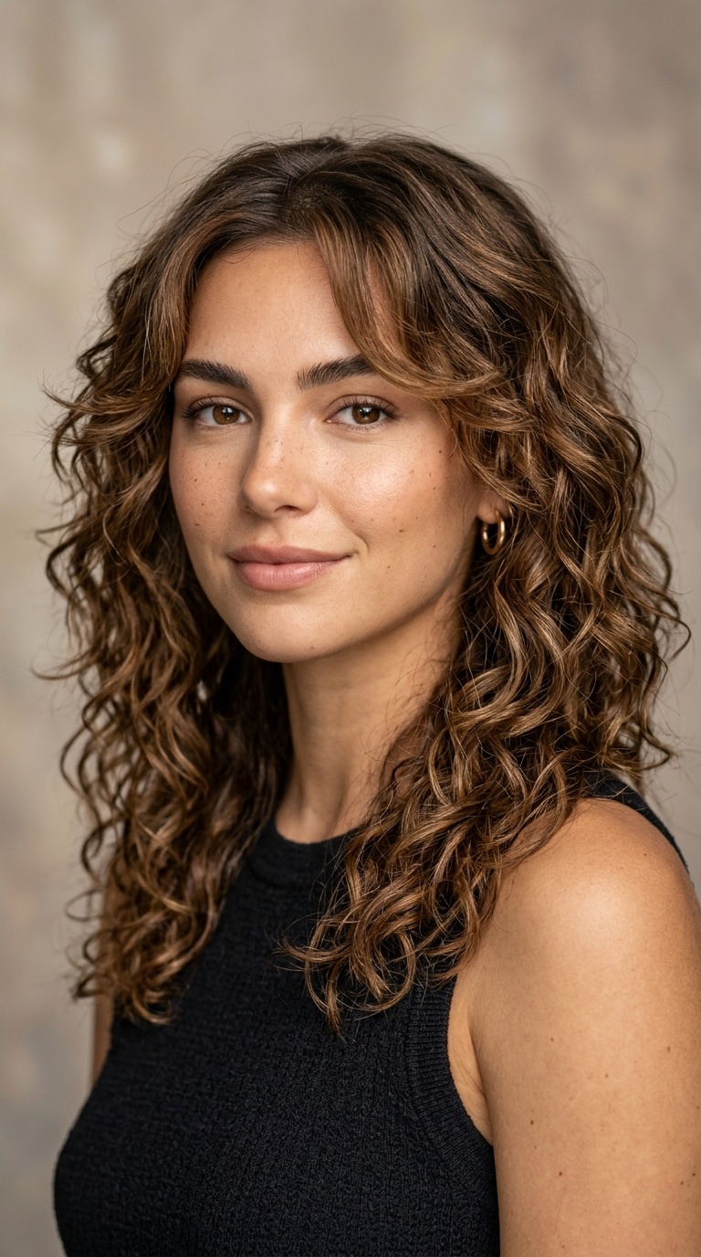 Piecey Beach Curls with Mid-Length Framing