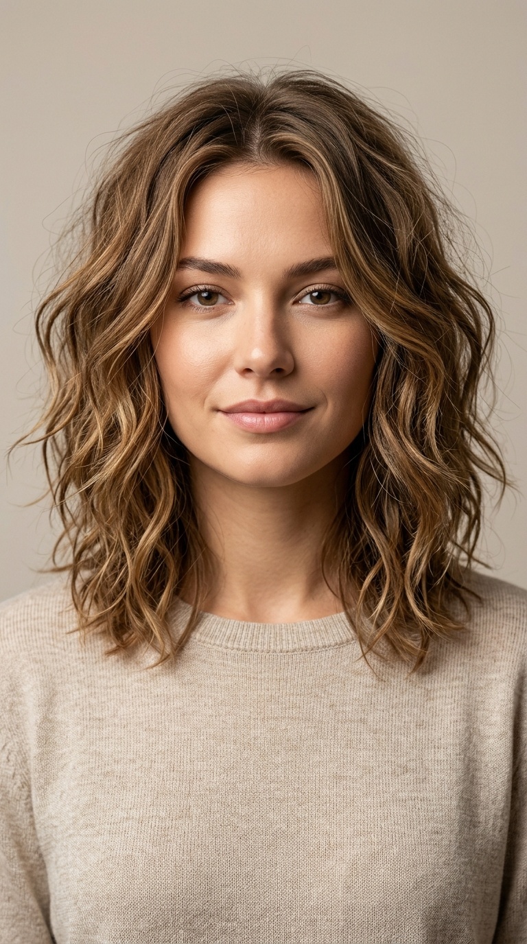 Piecey Textured Mid-Length