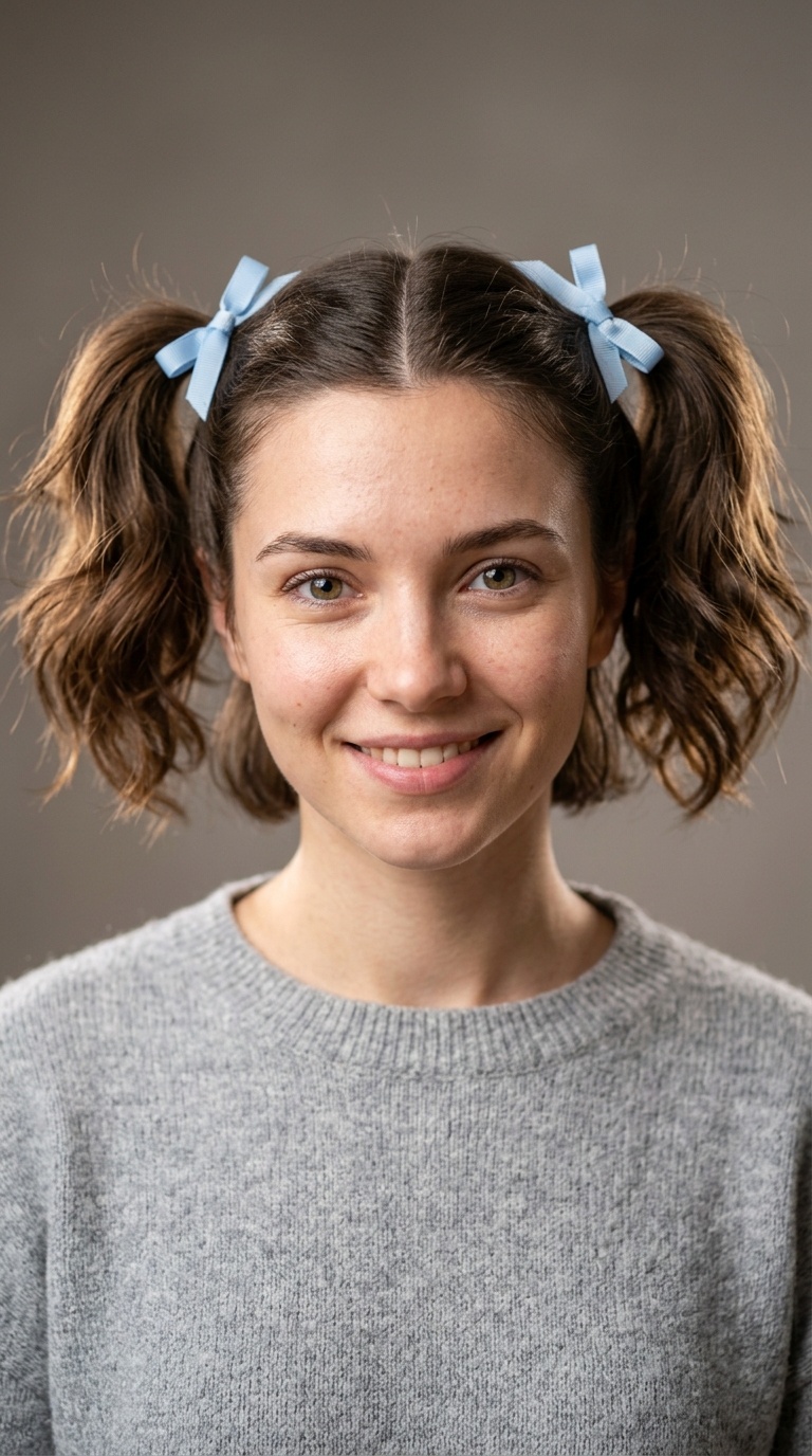 Pigtails with Ribbons