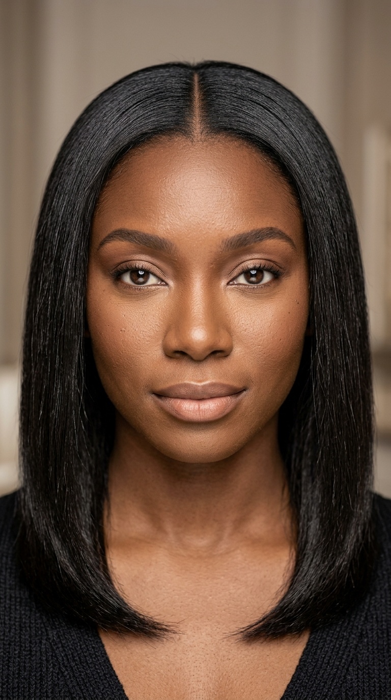 Pin-Straight Middle Part