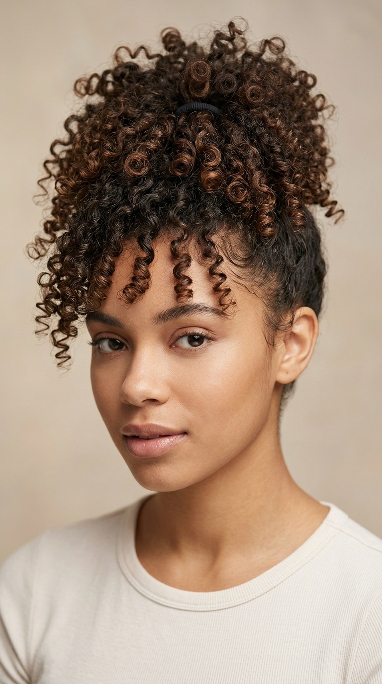 Pineapple Updo for Curls