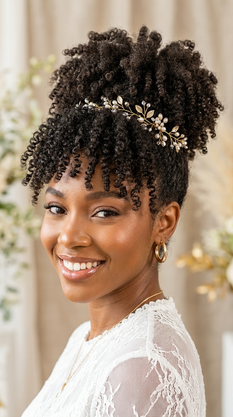 Pineapple Updo for Natural Coils