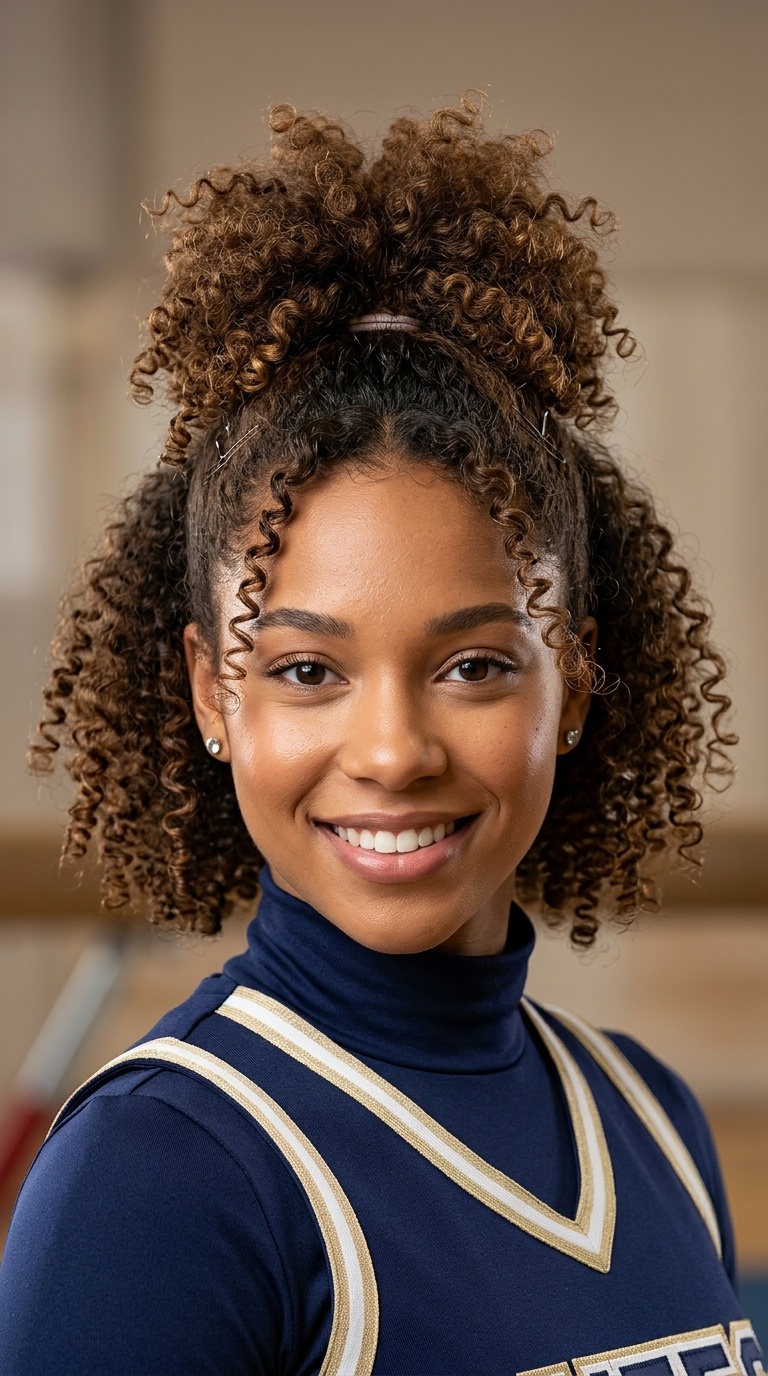 Pineapple Updo for Natural Curls