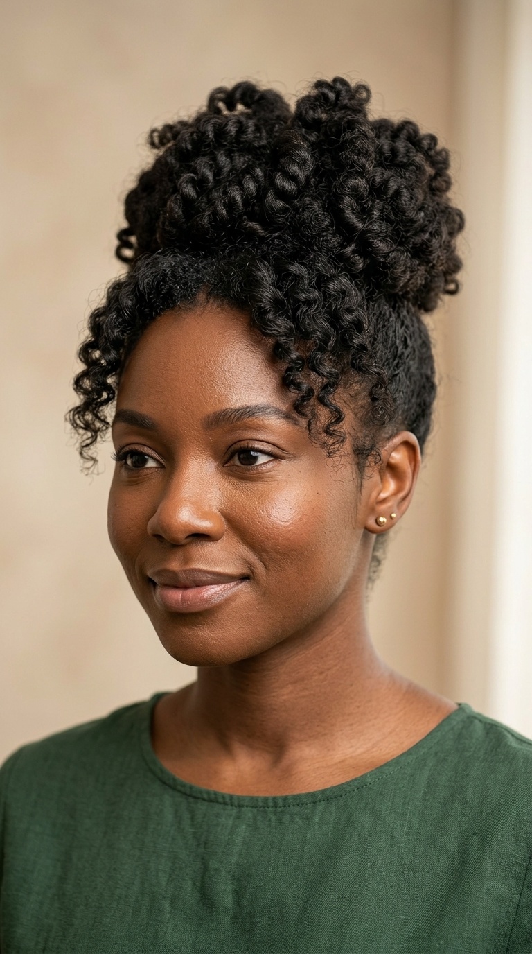 Pineapple Updo for Short Hair