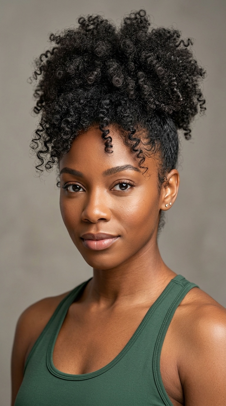 Pineapple Updo for Textured Hair