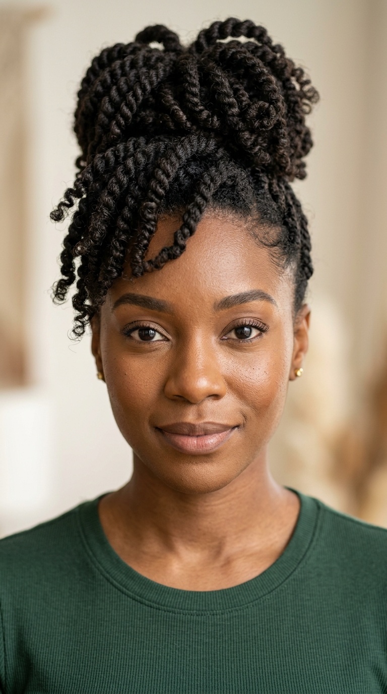 Pineapple Updo with Twists