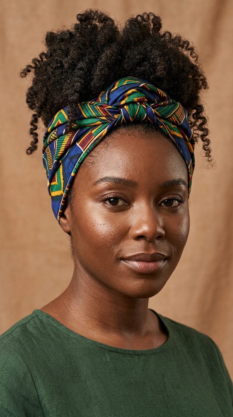 Pineapple with a Silk Headwrap
